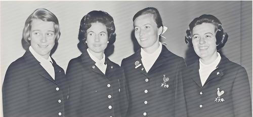 Miss Brigitte Varangot, Vicomtesse de Saint-Sauveur, Mrs. Claudine Cros Rubin, Miss Catherine Lacoste